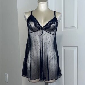 Aerie Midnight Blue Sheer Lace babydoll